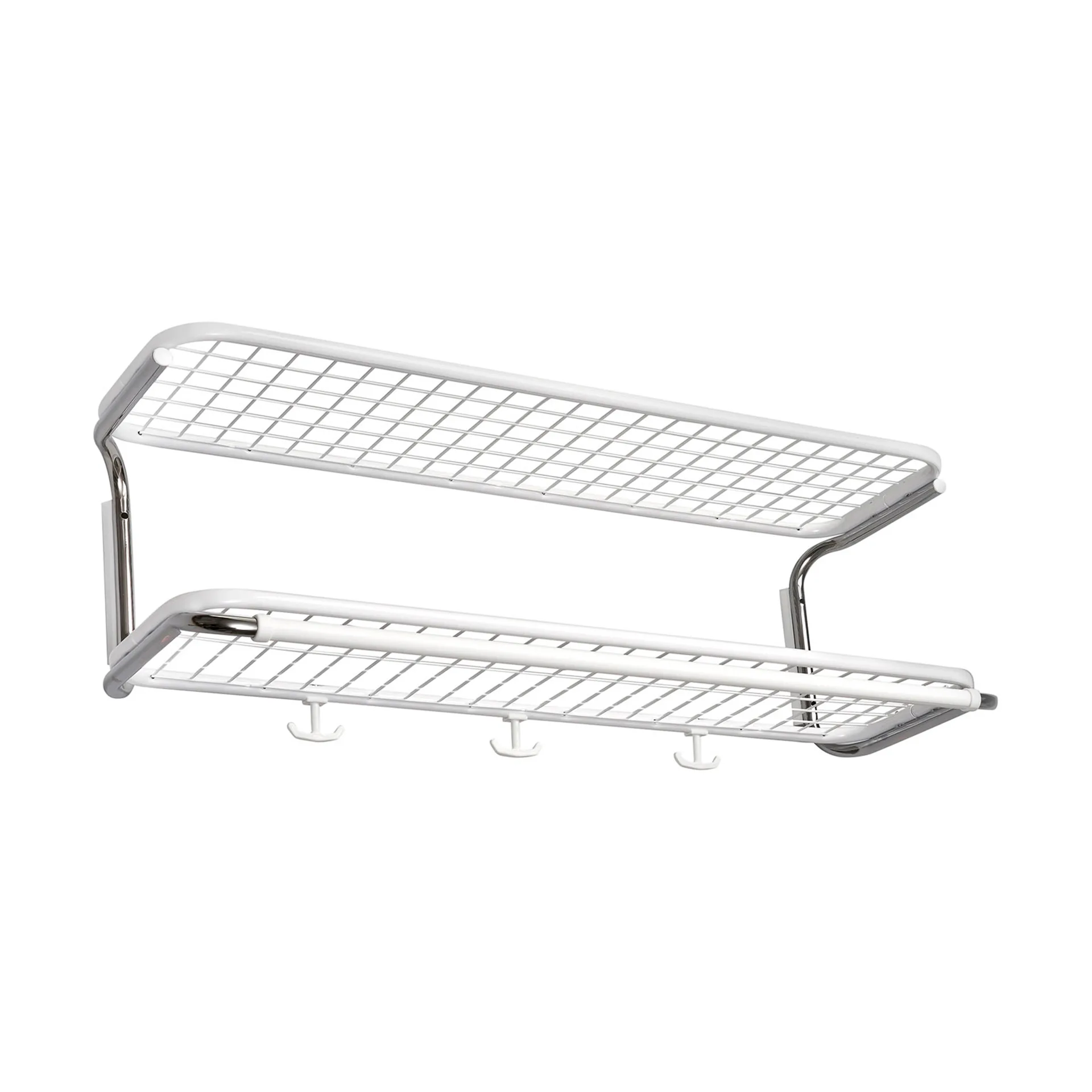 Cappelliera Classic 650, bianco/cromato, 2 ripiani, 80 cm Essem Design
