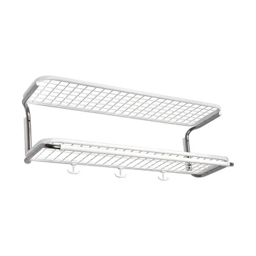 Cappelliera Classic 650 - bianco/cromato, 2 ripiani, 80 cm - Essem Design
