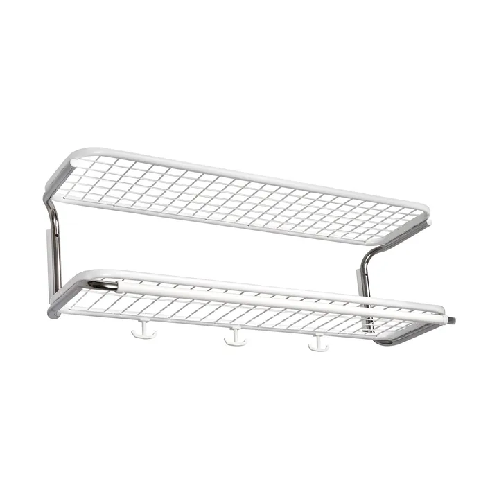 Cappelliera Classic 650 - bianco/cromato, 2 ripiani, 80 cm - Essem Design