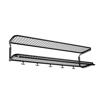 Cappelliera Classic 650 - nero/cromato, 2 ripiani, 120 cm - Essem Design