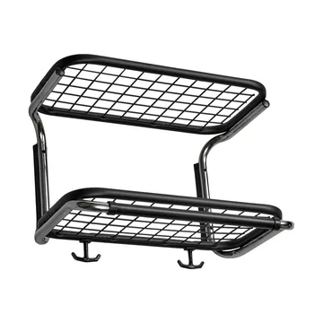 Cappelliera Classic 650 - nero/cromato, 2 ripiani, 40 cm - Essem Design