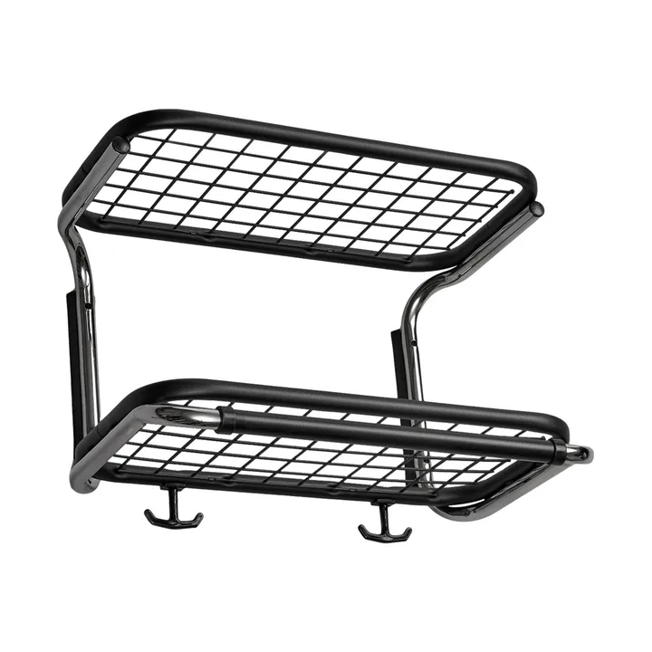 Cappelliera Classic 650 - nero/cromato, 2 ripiani, 40 cm - Essem Design