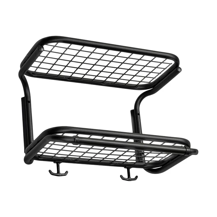 Cappelliera Classic 650 - nero/cromato, 2 ripiani, 40 cm - Essem Design