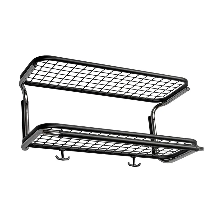 Cappelliera Classic 650 - nero/cromato, 2 ripiani, 60 cm - Essem Design