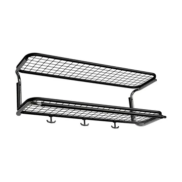 Cappelliera Classic 650 - nero/cromato, 2 ripiani, 70 cm - Essem Design