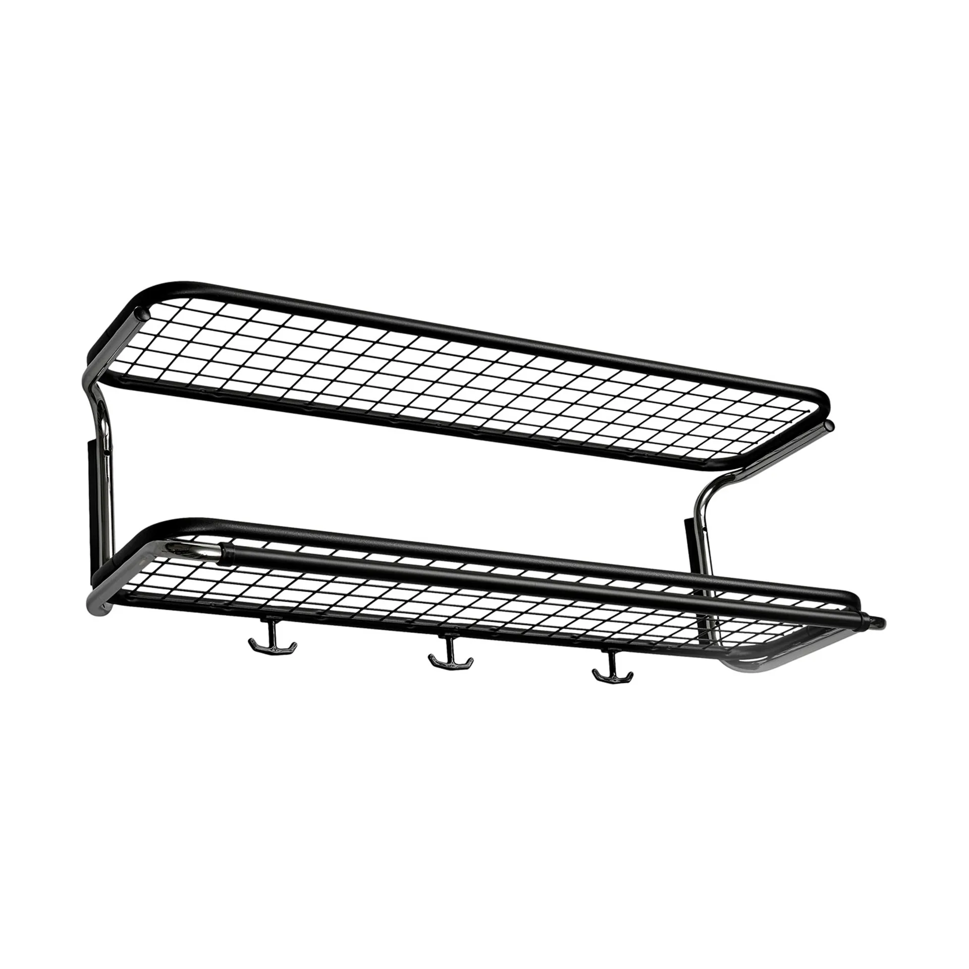 Cappelliera Classic 650, nero/cromato, 2 ripiani, 80 cm Essem Design