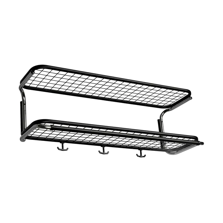 Cappelliera Classic 650 - nero/cromato, 2 ripiani, 80 cm - Essem Design