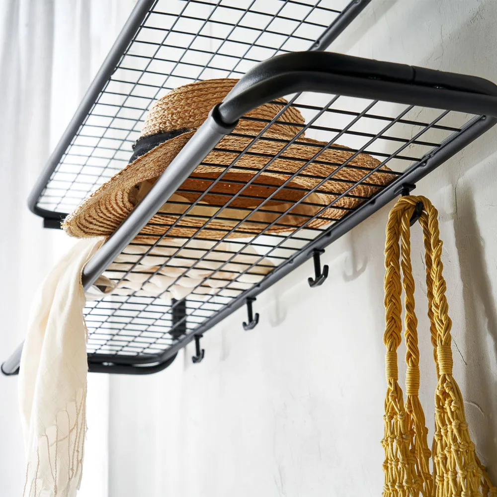 Cappelliera Classic 650, nero/cromato, 2 ripiani, 80 cm Essem Design