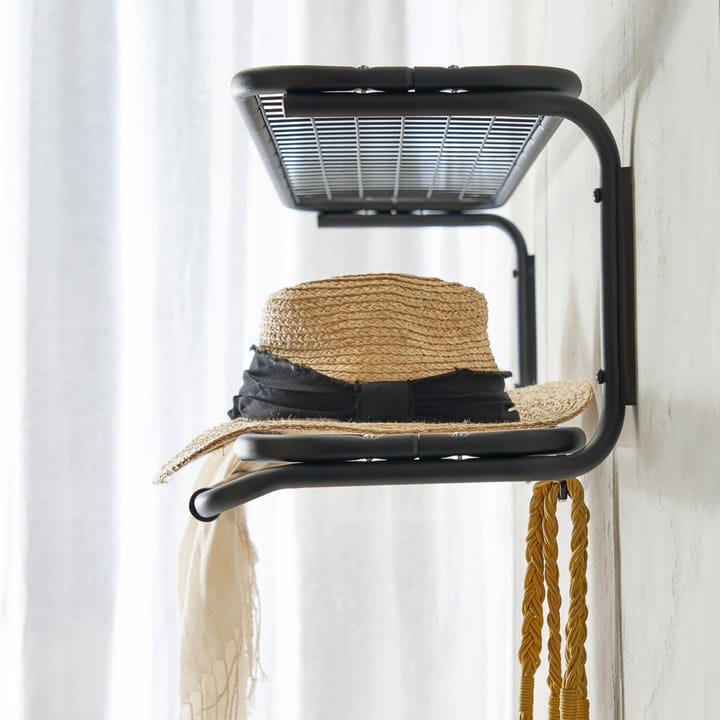 Cappelliera Classic 650, nero/cromato, 2 ripiani, 80 cm Essem Design