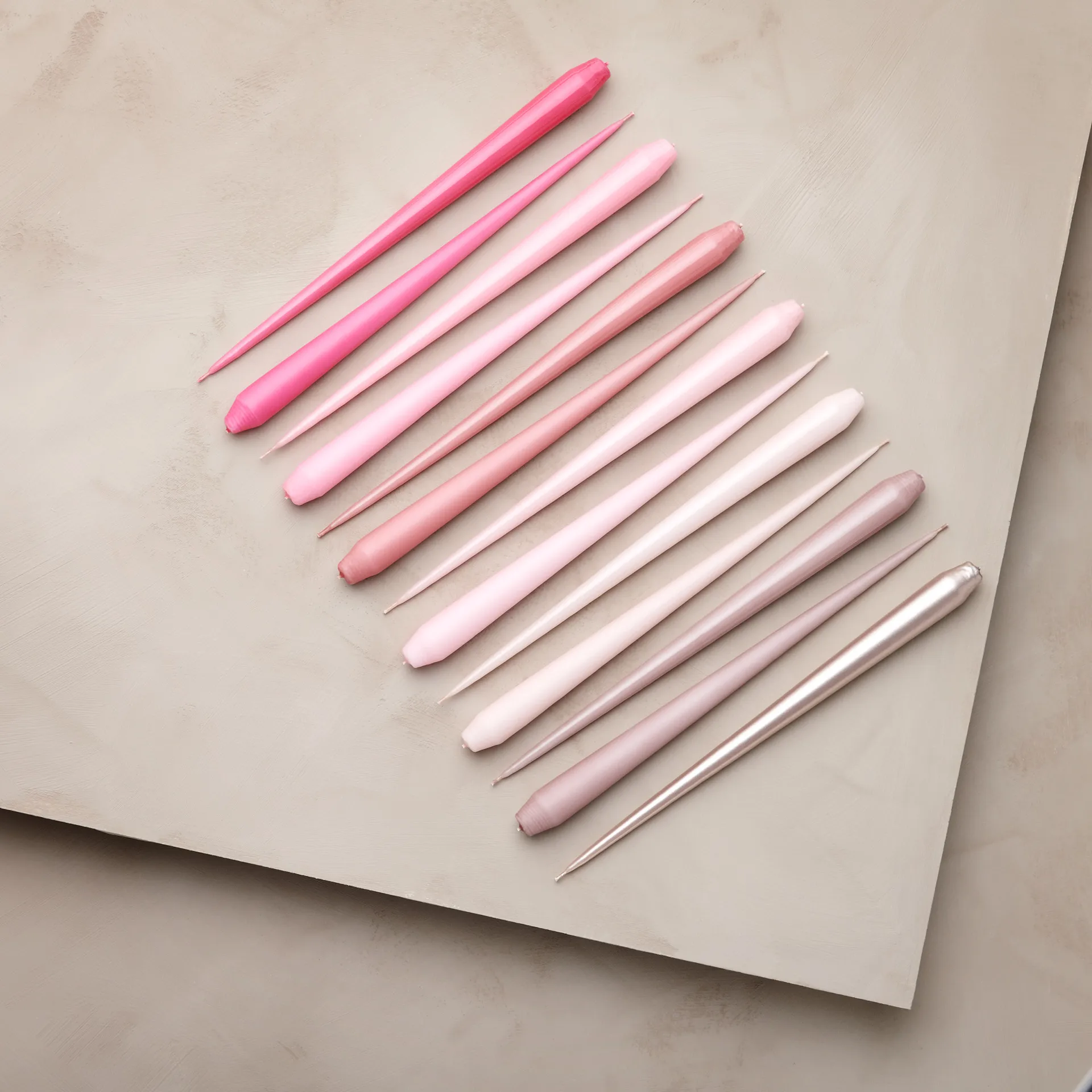 Candela 32 cm ester & erik confezione da 4 metallic, champagne ester & erik