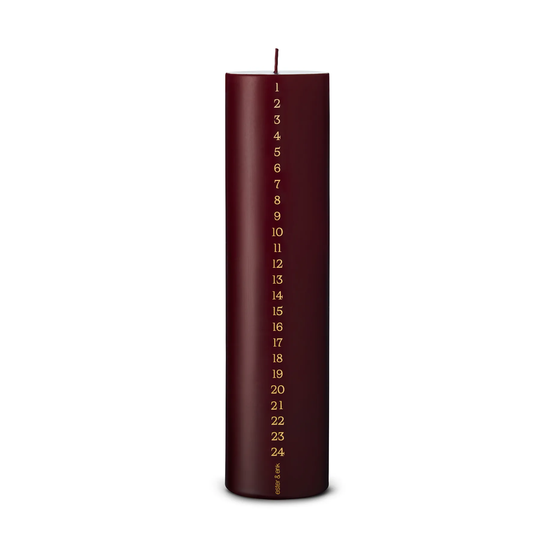 Candela dell'Avvento ester & erik 25 cm, 44/2 deep wine ester & erik