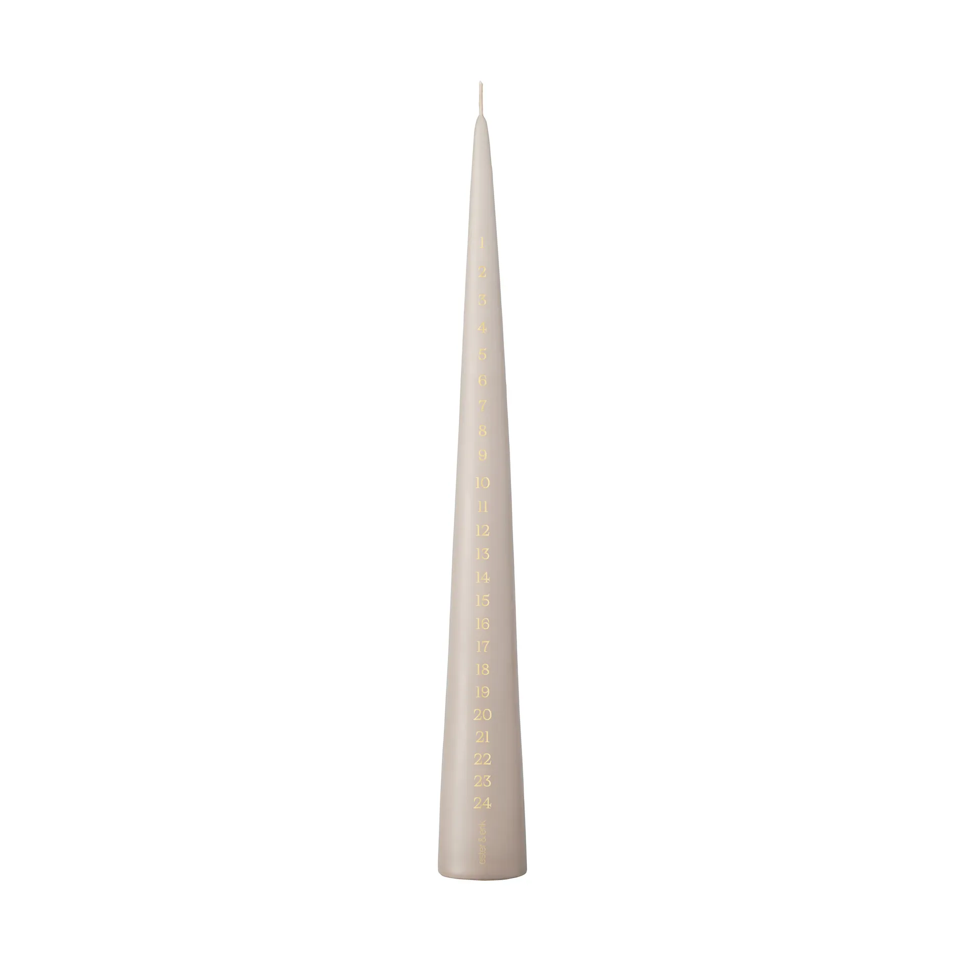 Candela dell'Avvento ester & erik 37 cm, 22 linen grey ester & erik