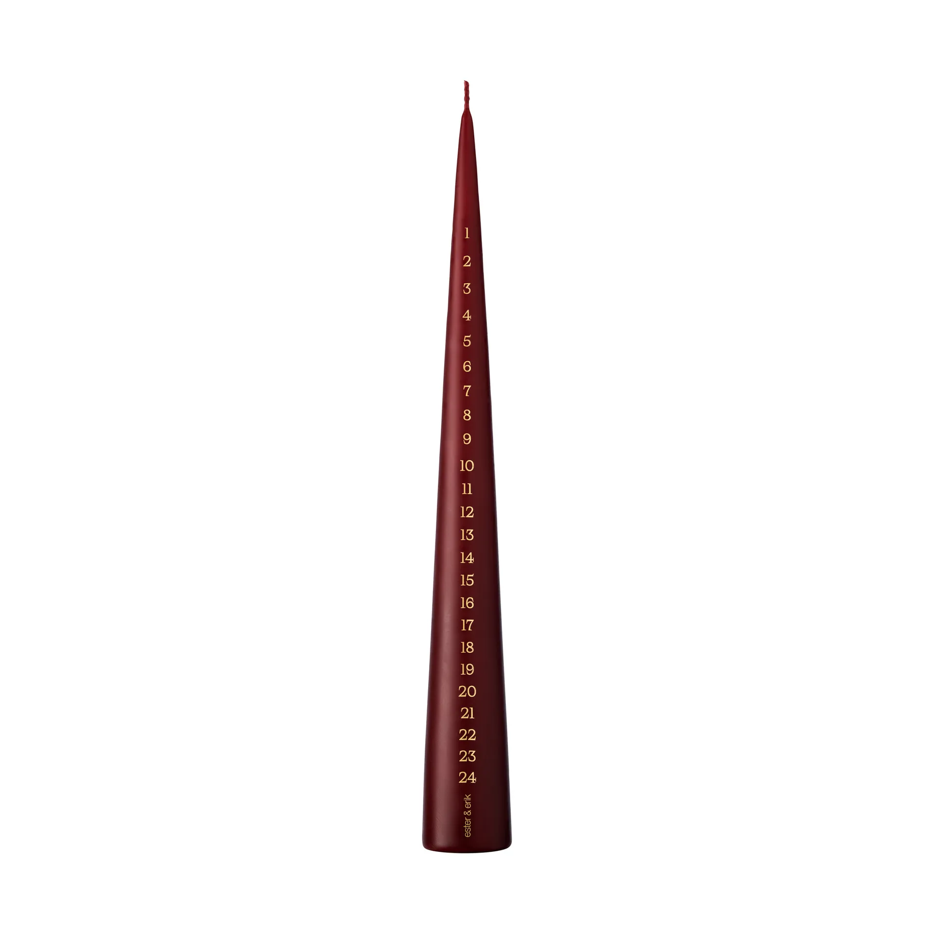 Candela dell'Avvento ester & erik 37 cm, 44/2 deep wine ester & erik