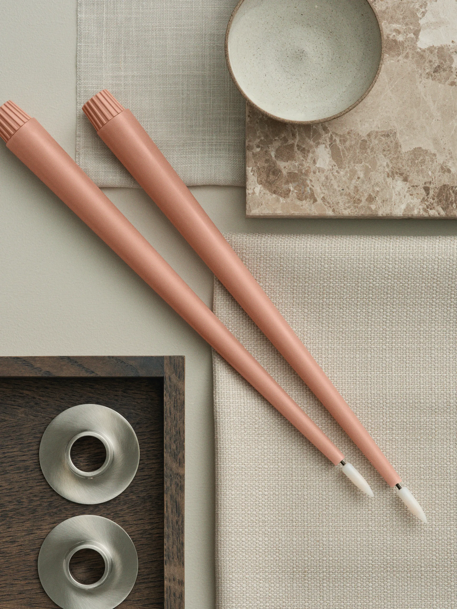 Candele a corona ester & erik LED confezione da 2, 20 Rosy caramel , 30 cm ester & erik