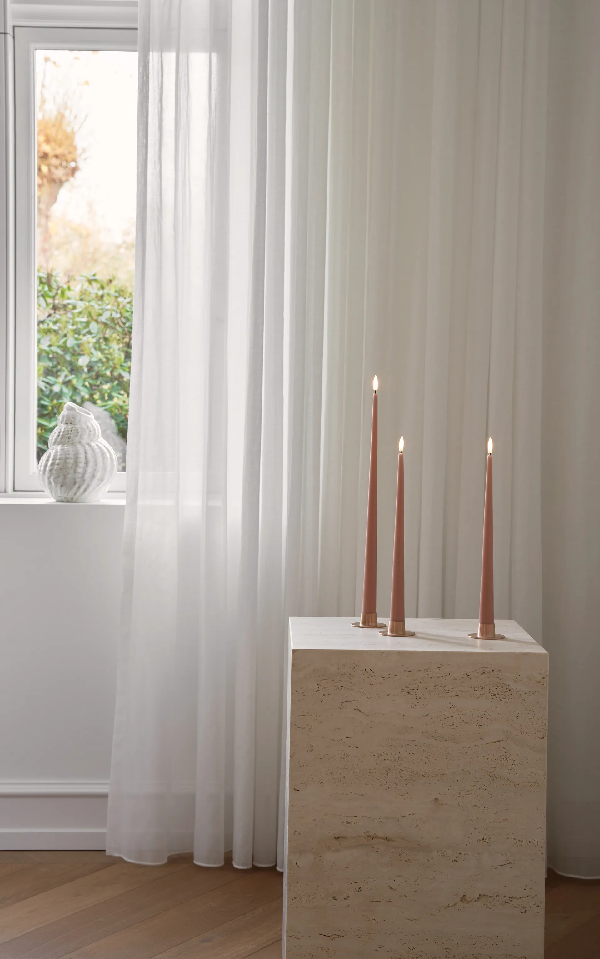 Candele a corona ester & erik LED confezione da 2, 20 Rosy caramel, 40 cm ester & erik