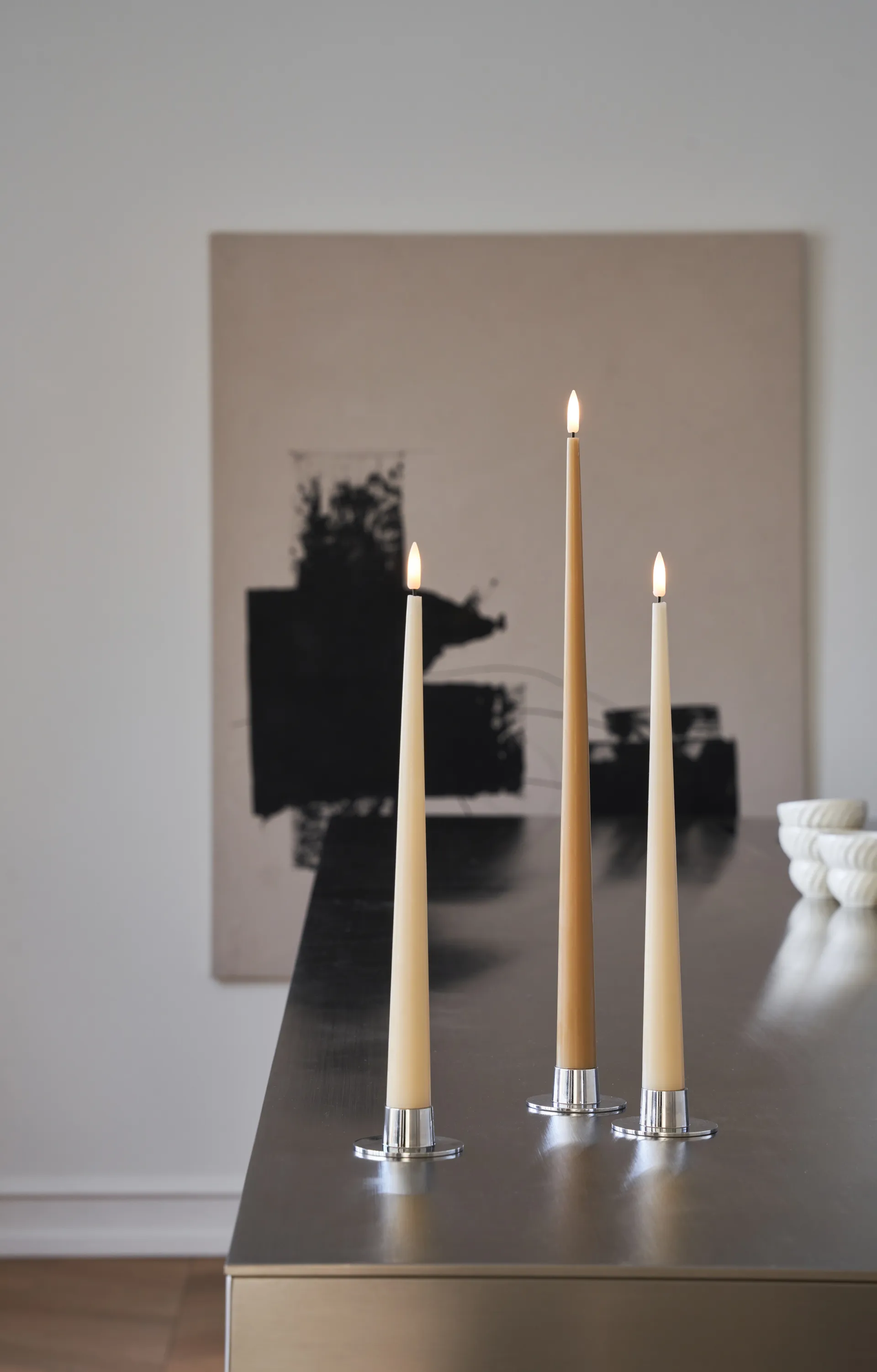 Candele a corona ester & erik LED confezione da 2, 27 Almond butter, 40 cm ester & erik