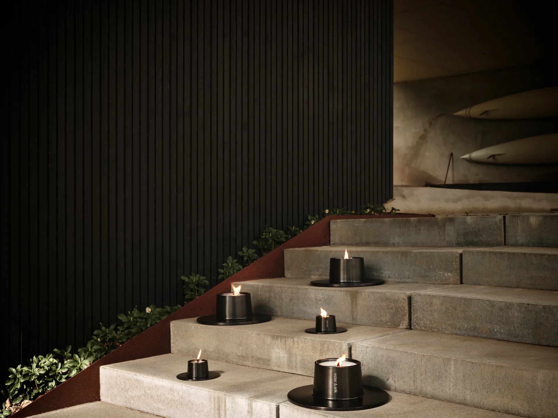 Portacandela da esterno grande ester & erik 32,3 cm, Nero ester & erik