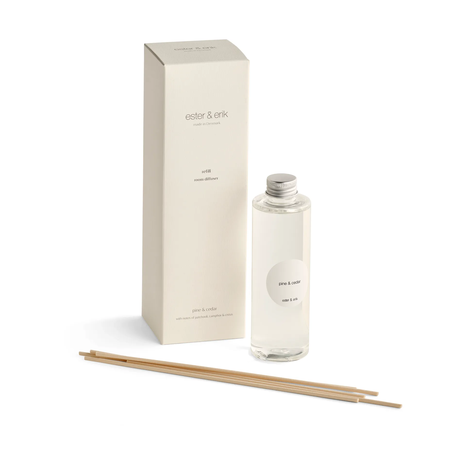 Ricarica bastoncini profumati Ester & Erik, Pino e cedro ester & erik