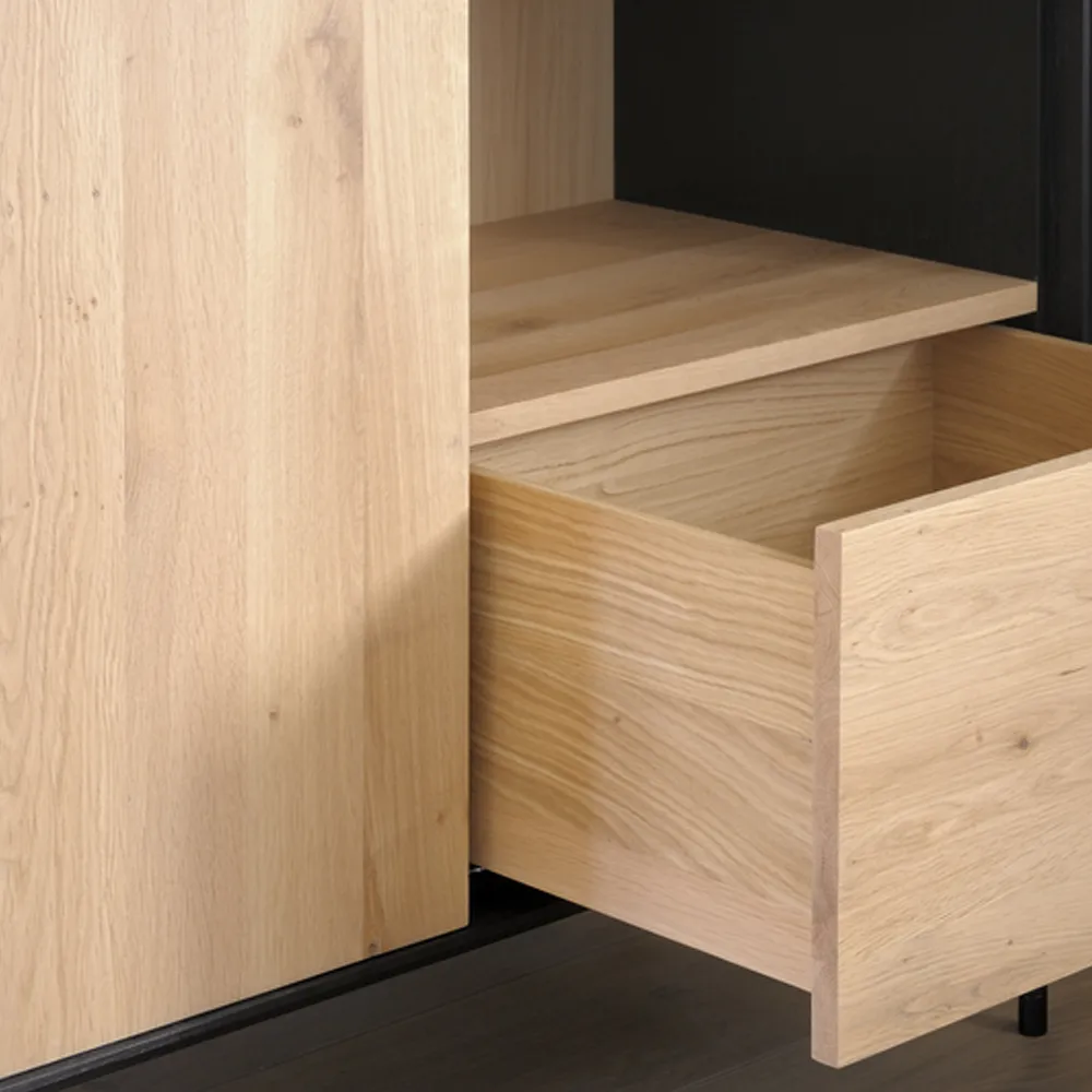 Armadio Blackbird , Rovere nero-Gambe in metallo nero Ethnicraft