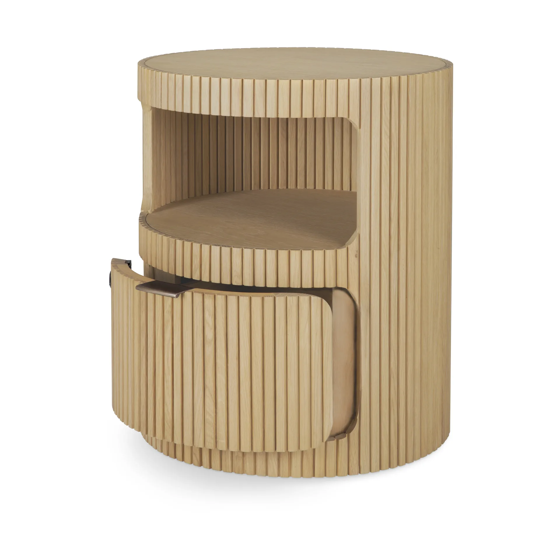 Cassettiera Boomerang con serratura, Rovere, Ø45 cm Ethnicraft