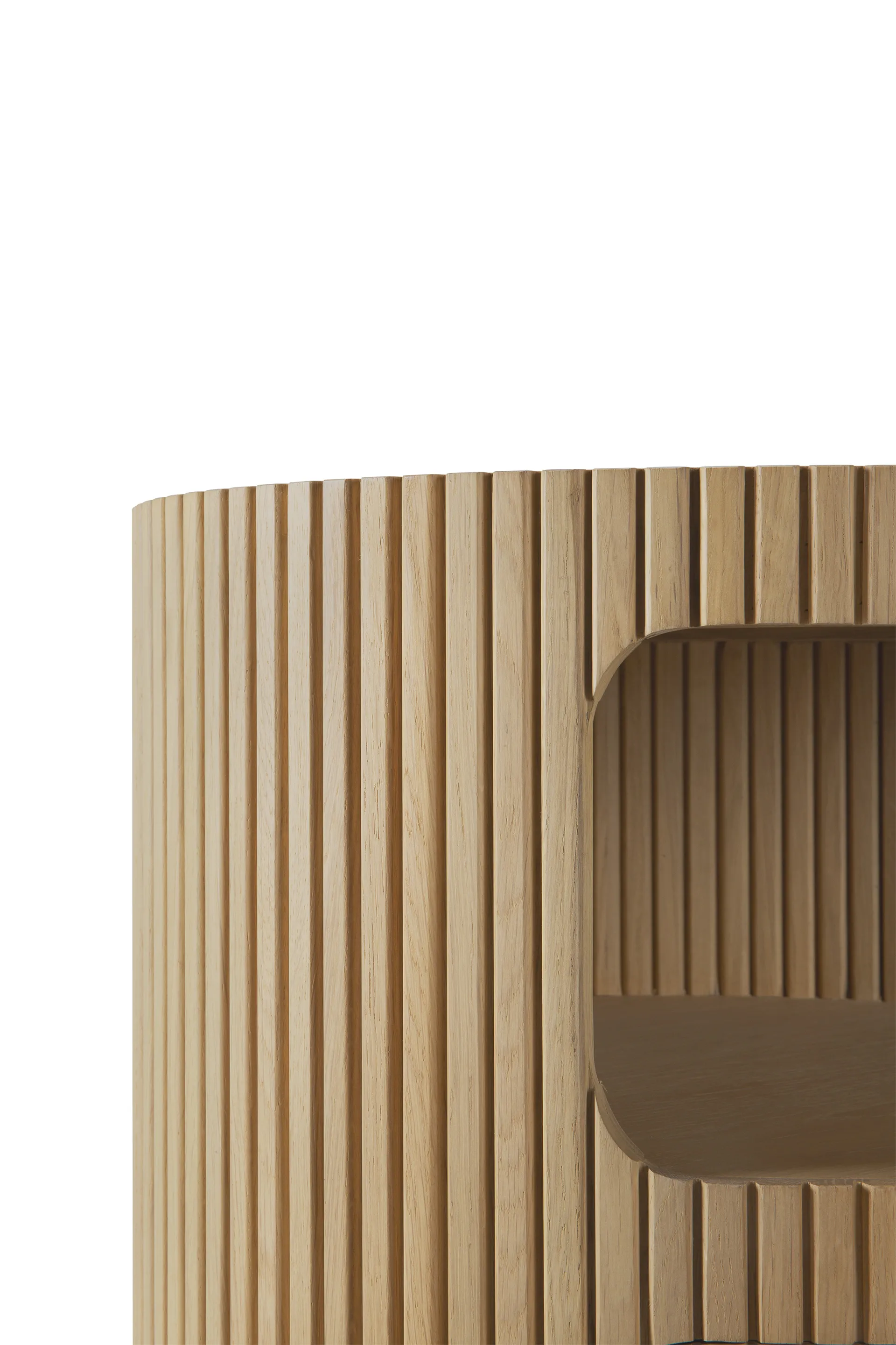 Cassettiera Boomerang con serratura, Rovere, Ø45 cm Ethnicraft