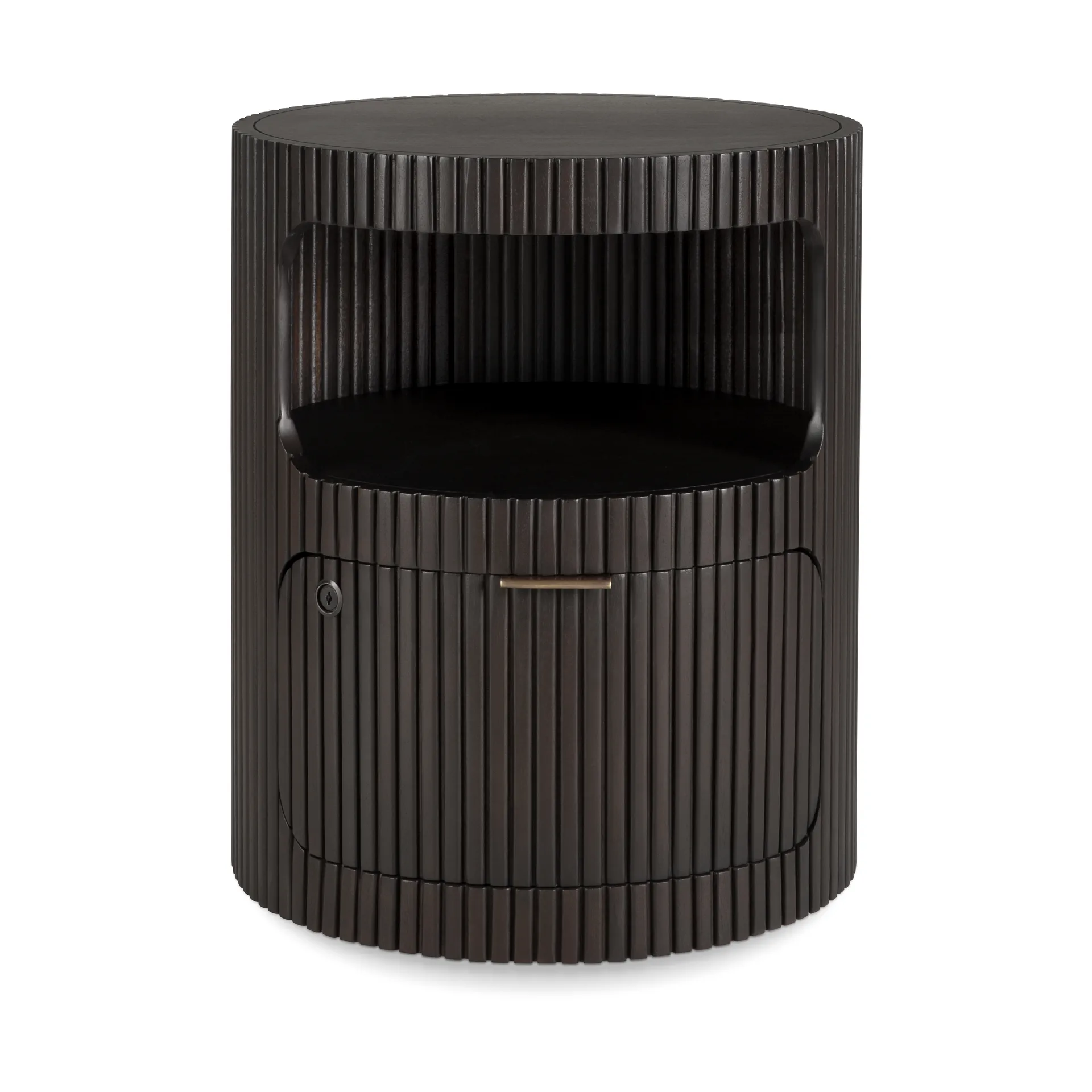 Cassettiera Boomerang, Mogano marrone scuro, Ø45 cm Ethnicraft