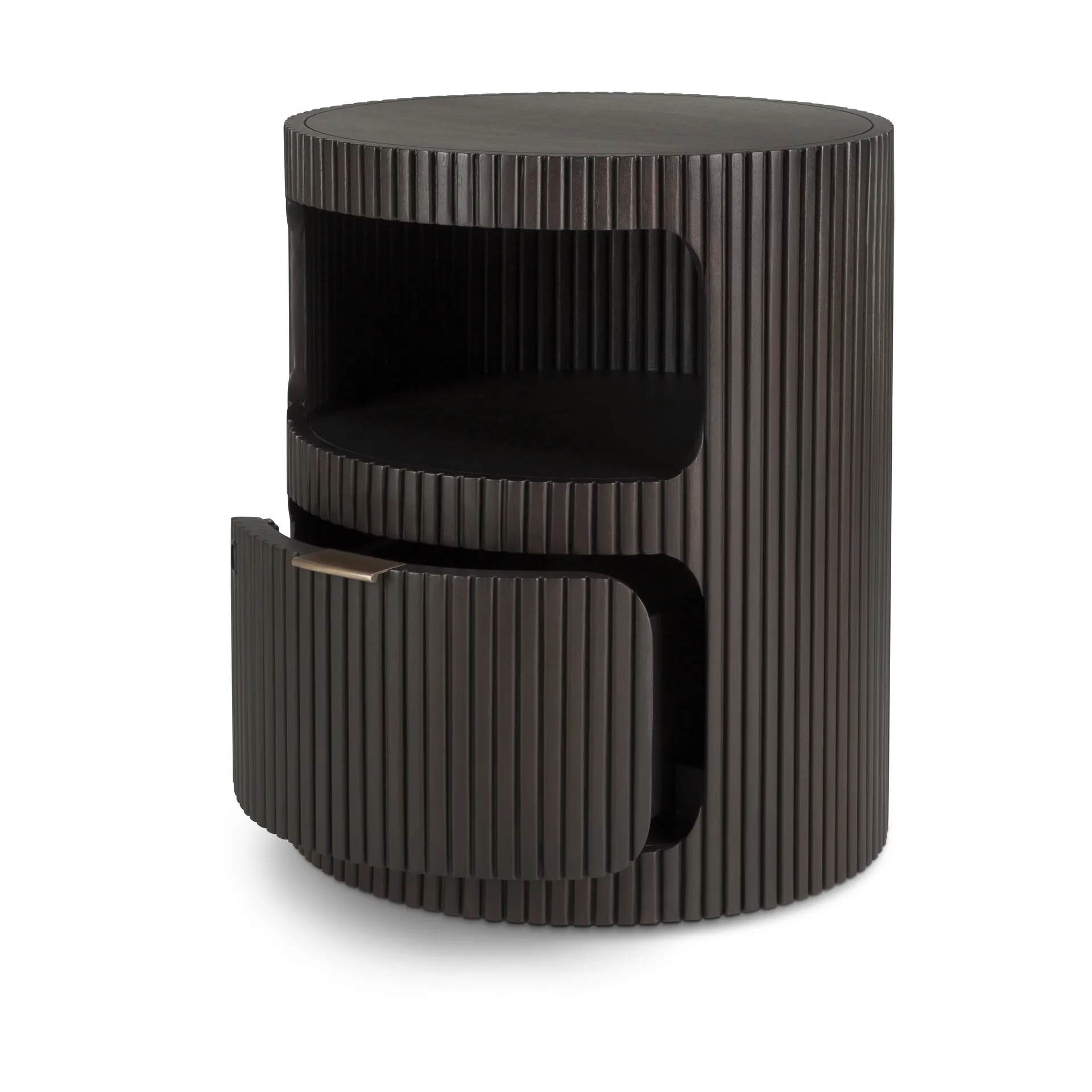 Cassettiera Boomerang, Mogano marrone scuro, Ø45 cm Ethnicraft