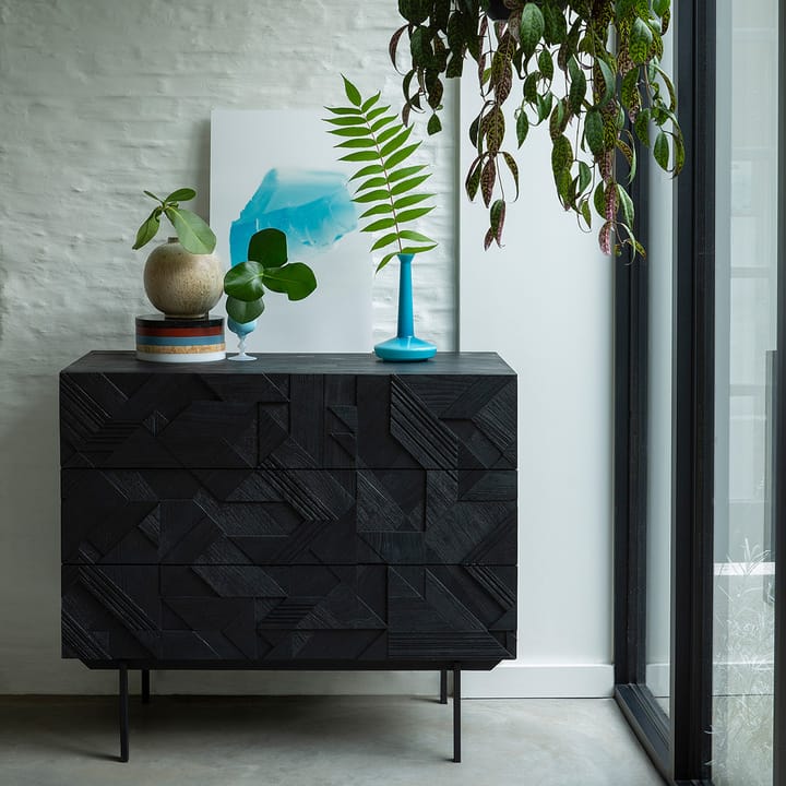 Comò Graphic 87x100 cm, Teak nero Ethnicraft