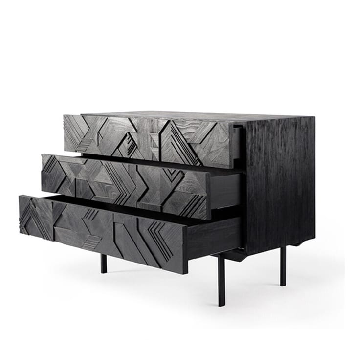 Comò Graphic 87x100 cm, Teak nero Ethnicraft