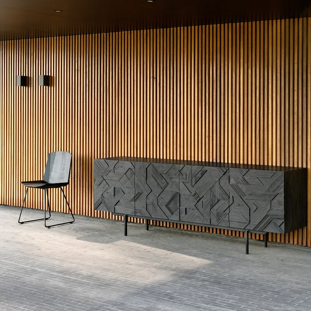 Comò Graphic , Teak nero 3 porte Ethnicraft