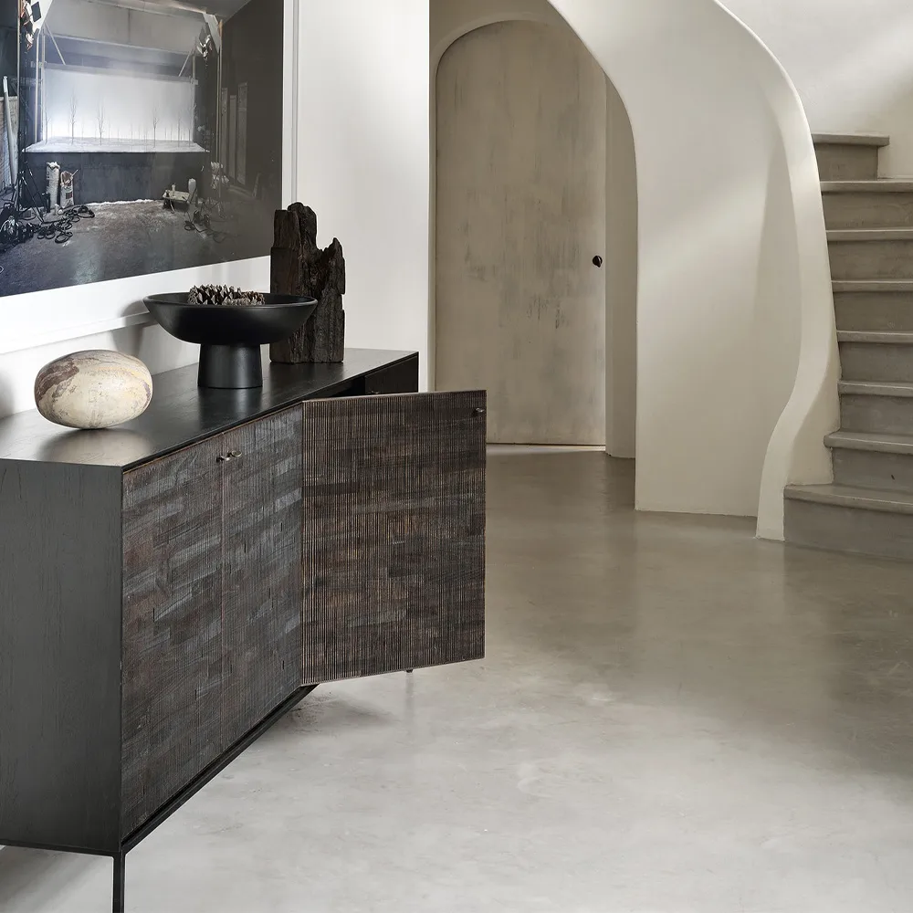 Comò Grooves , Nero 3 porte Ethnicraft