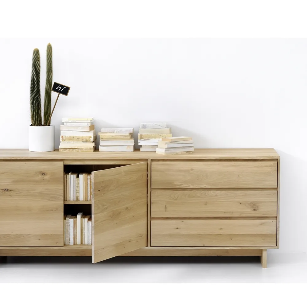 Comò Wave, Rovere oliato cera 2 ante 3 cassetti Ethnicraft