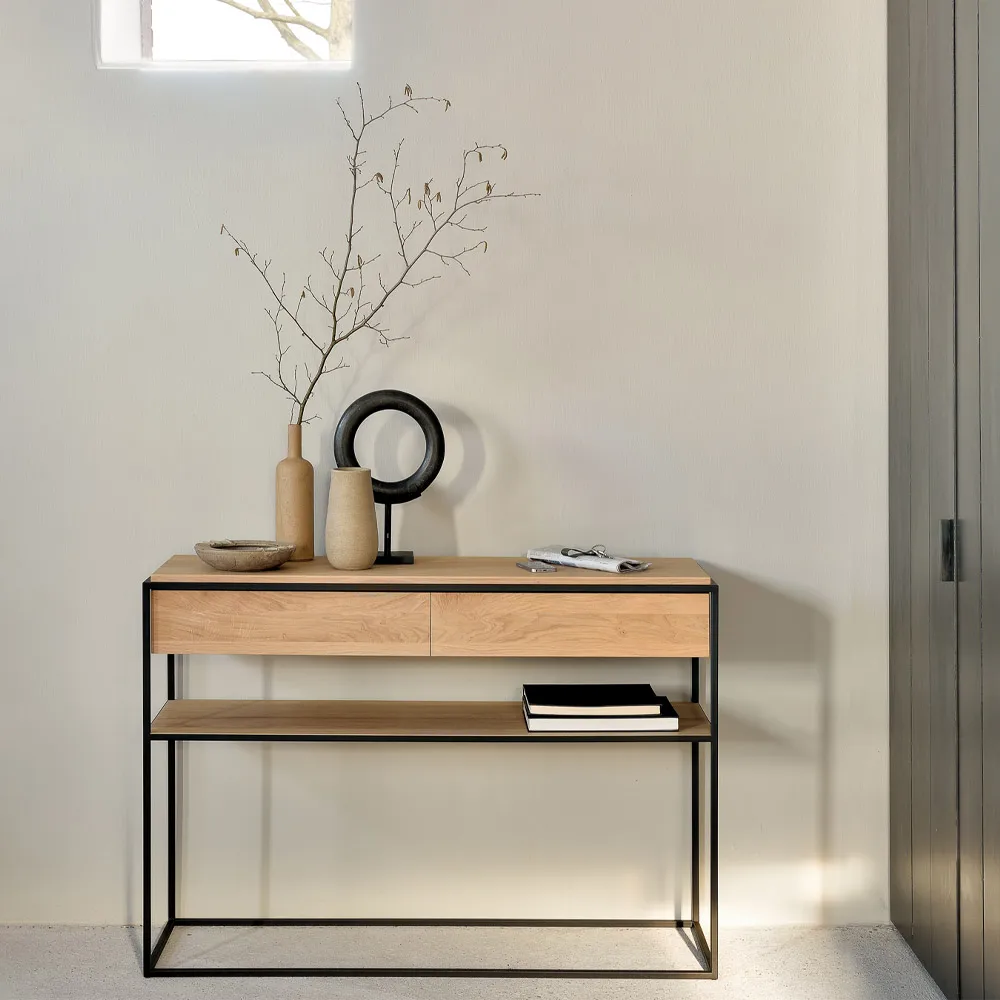 Consolle Monolit 122x40 cm, Rovere-nero Ethnicraft