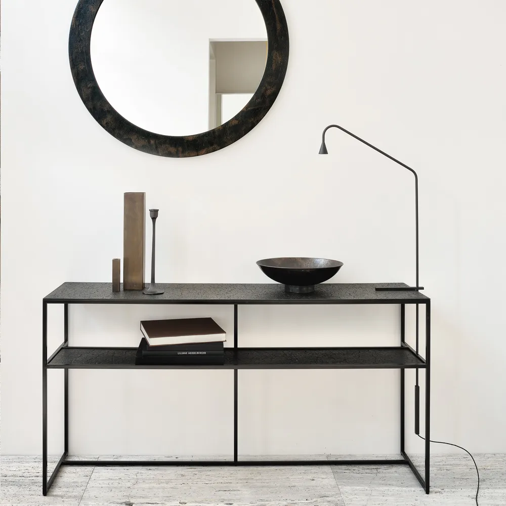 Consolle Pentagon 75x150 cm, Whisky-Black metallo Ethnicraft