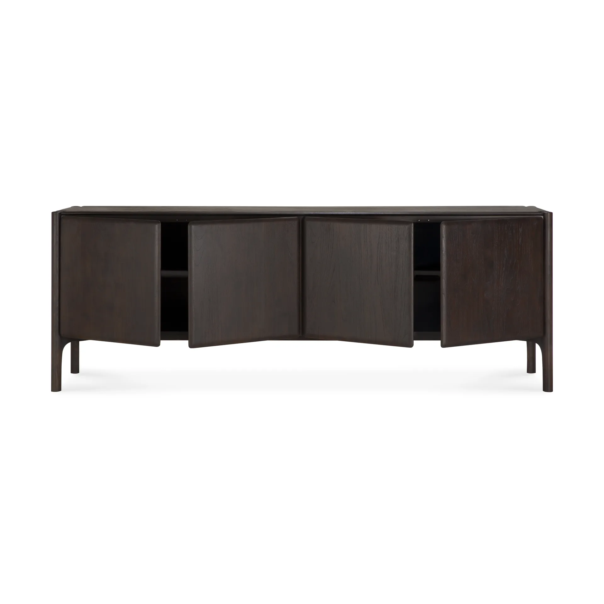Credenza PI, Teak marrone scuro, 4 ante Ethnicraft
