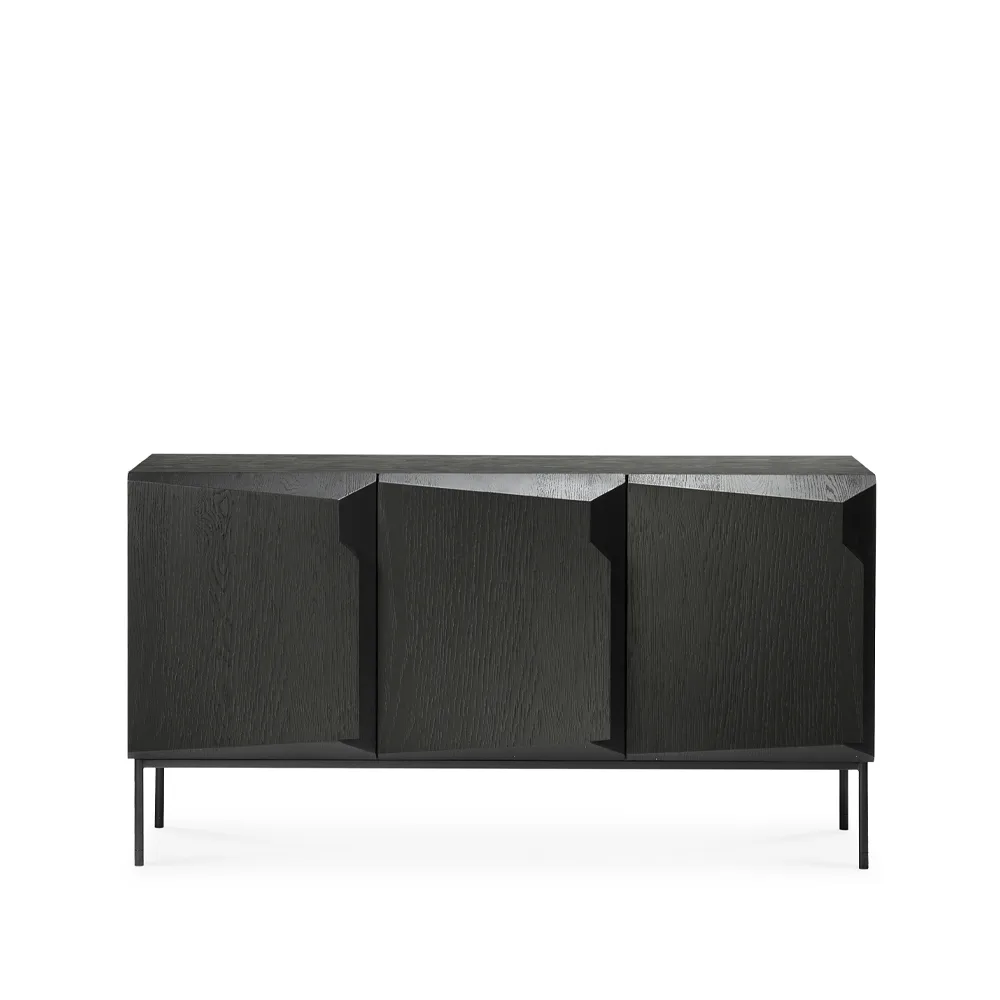 Credenza Stairs 3 ante, Rovere tinto nero 150x80x46 cm Ethnicraft
