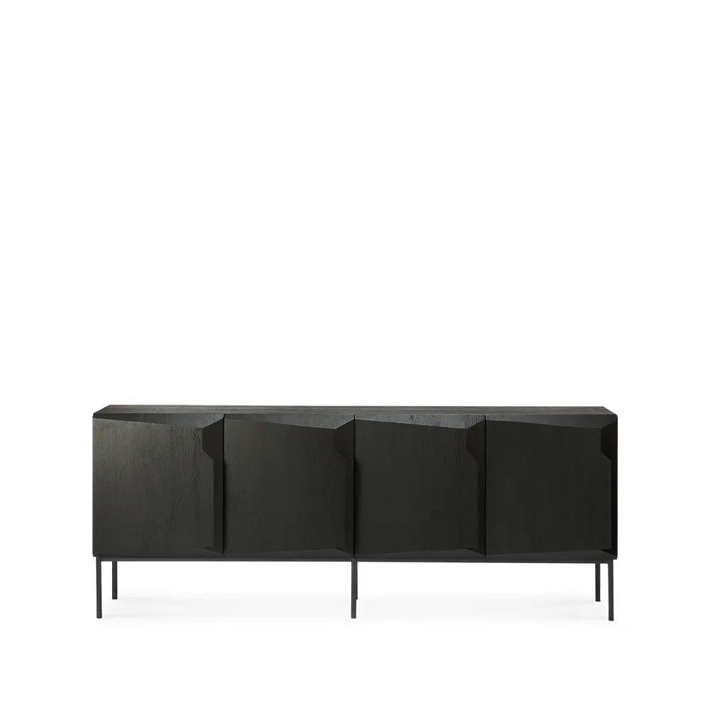 Credenza Stairs 4 ante, Rovere tinto nero 200x80x46 cm Ethnicraft