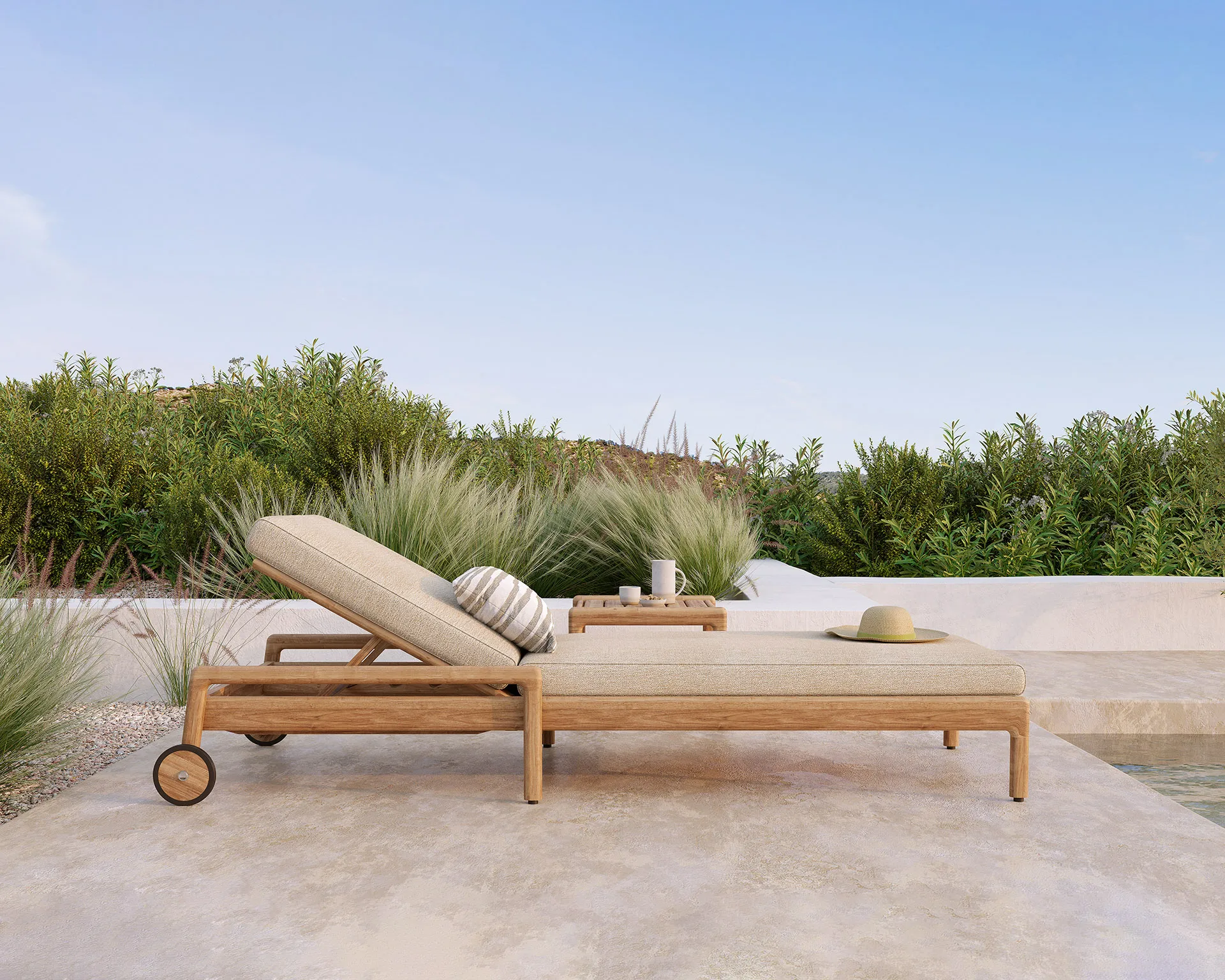 Cuscino Jack outdoor per lettino prendisole, Naturale Ethnicraft