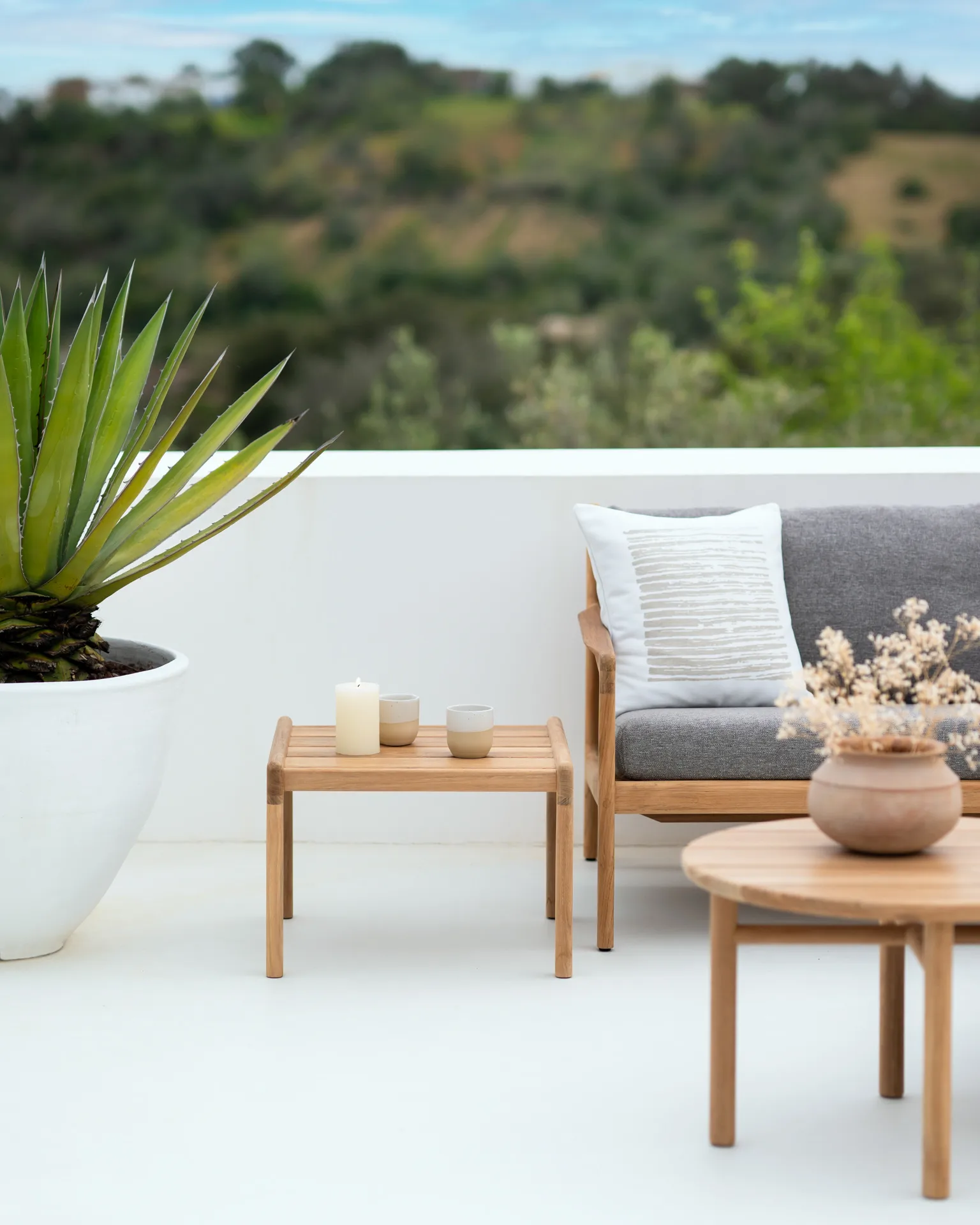 Cuscino Linear square 50x50 cm, Bianco Ethnicraft