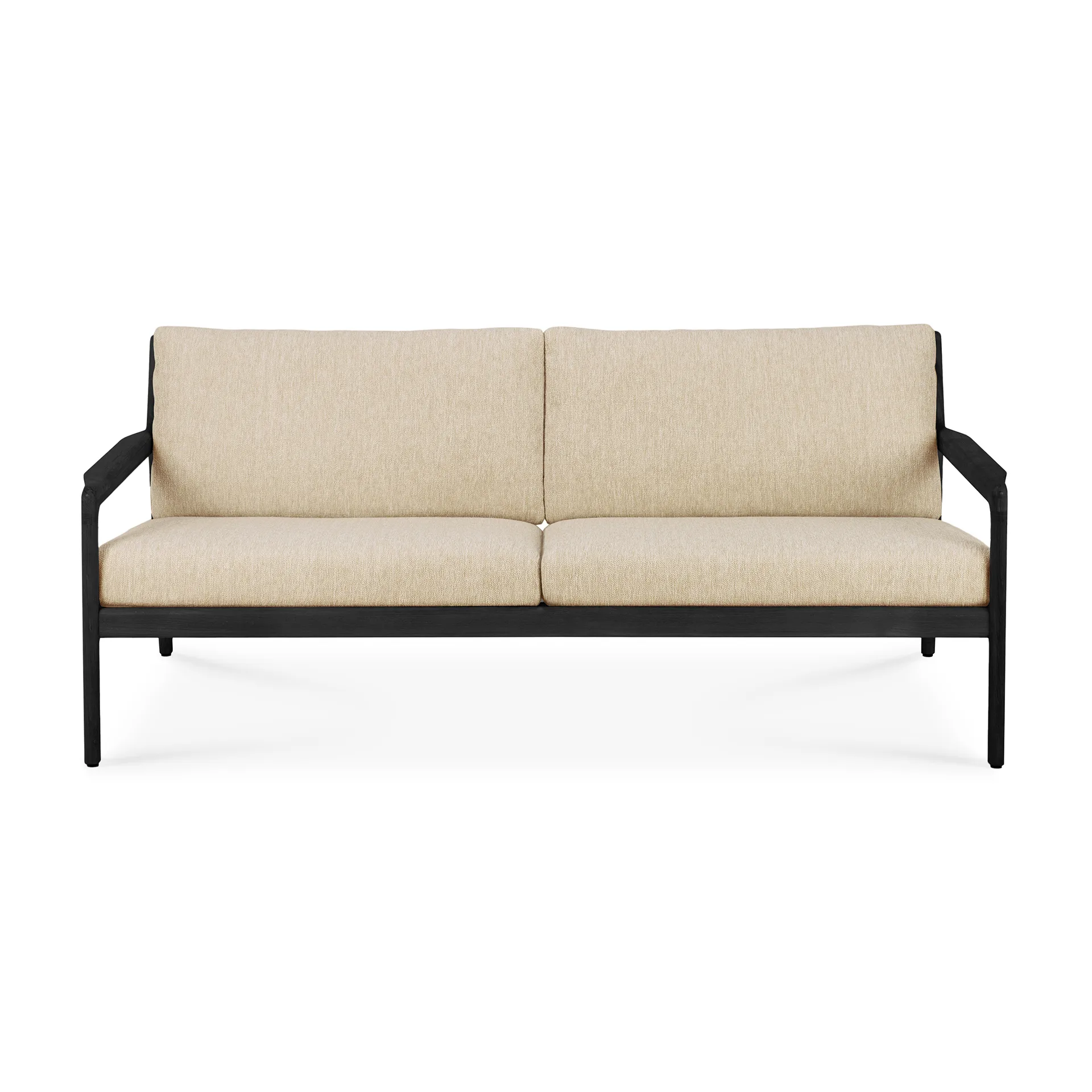 Divano da esterno Jack a 2 posti in teak tinto nero, Naturale Ethnicraft