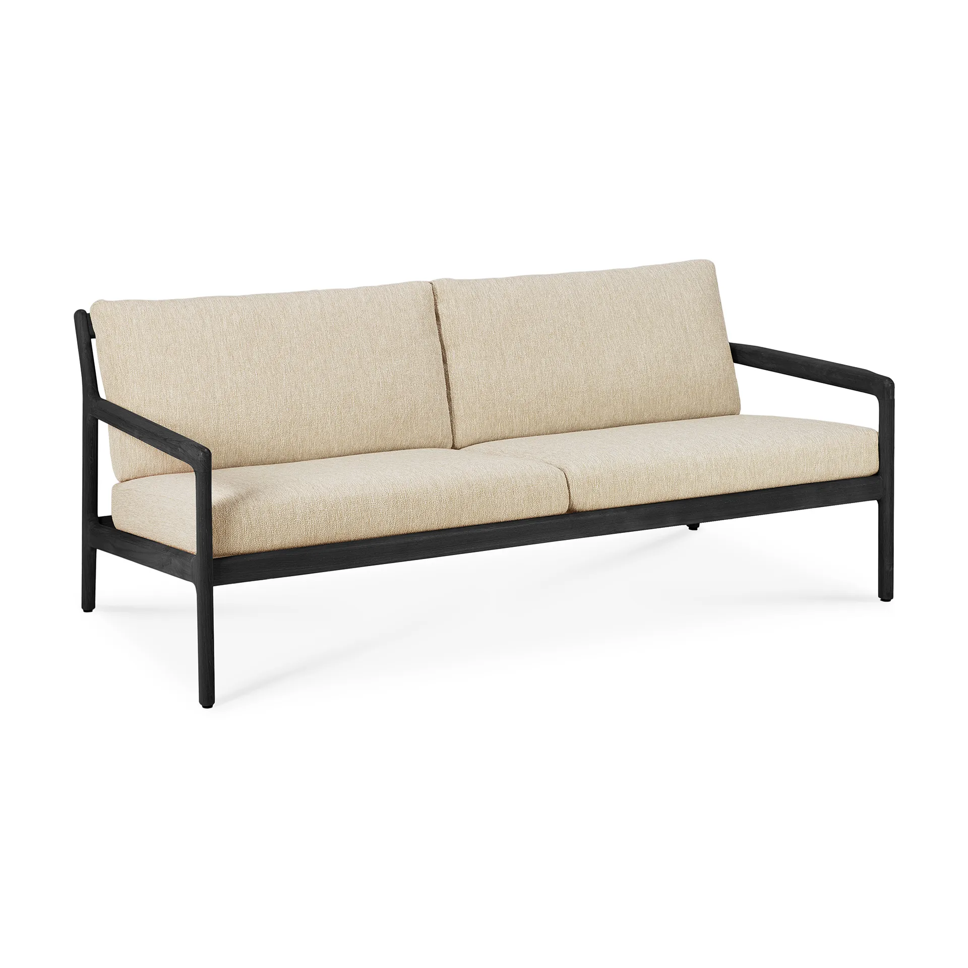 Divano da esterno Jack a 2 posti in teak tinto nero, Naturale Ethnicraft