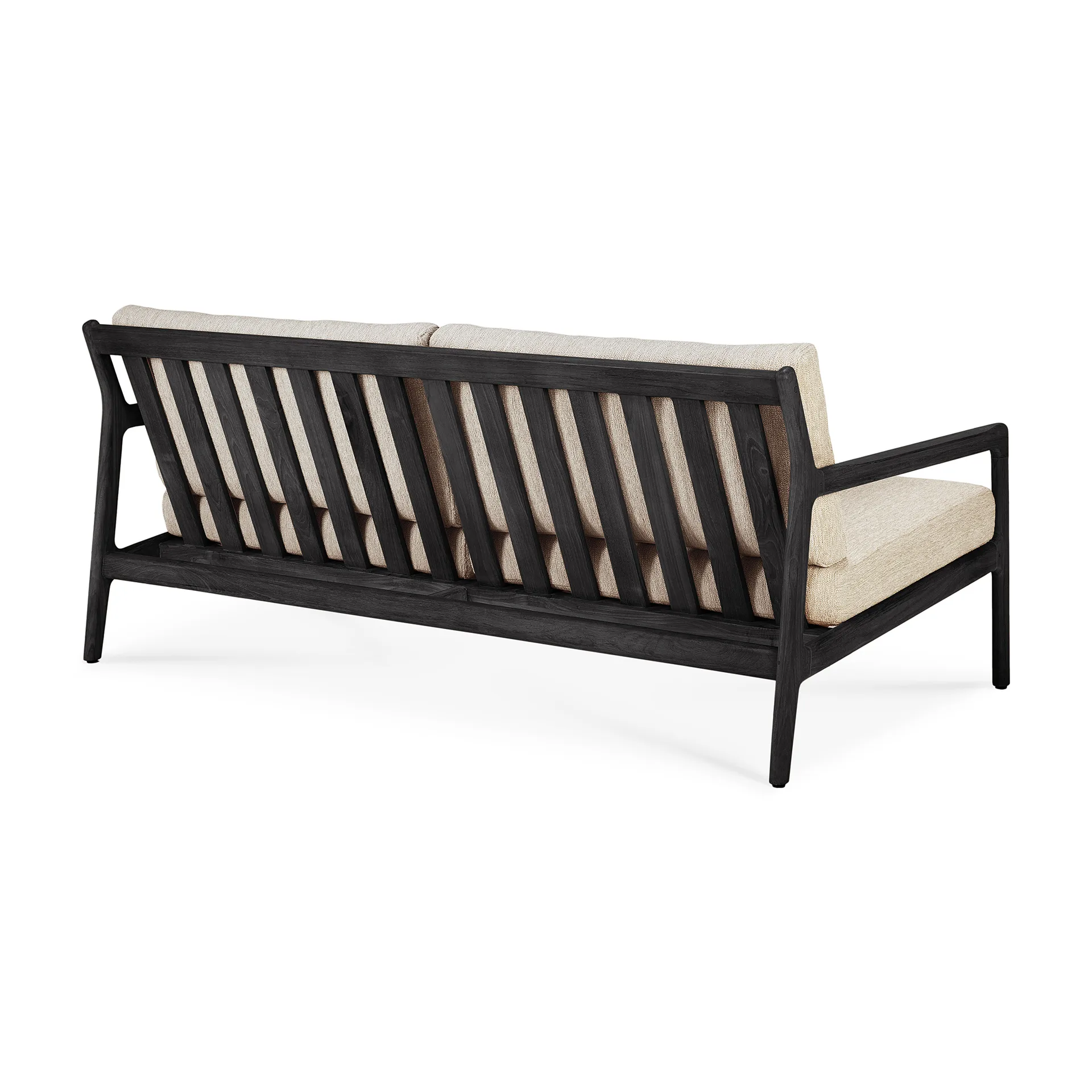 Divano da esterno Jack a 2 posti in teak tinto nero, Naturale Ethnicraft