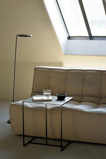 Divano modulare ad angolo N701 con angolo arrotondato, tessuto Beige, 301x171 cm - Ethnicraft