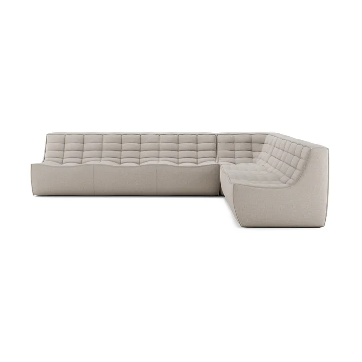 Divano modulare angolare N701 con angolo dritto, tessuto Beige, 301x231 cm - Ethnicraft