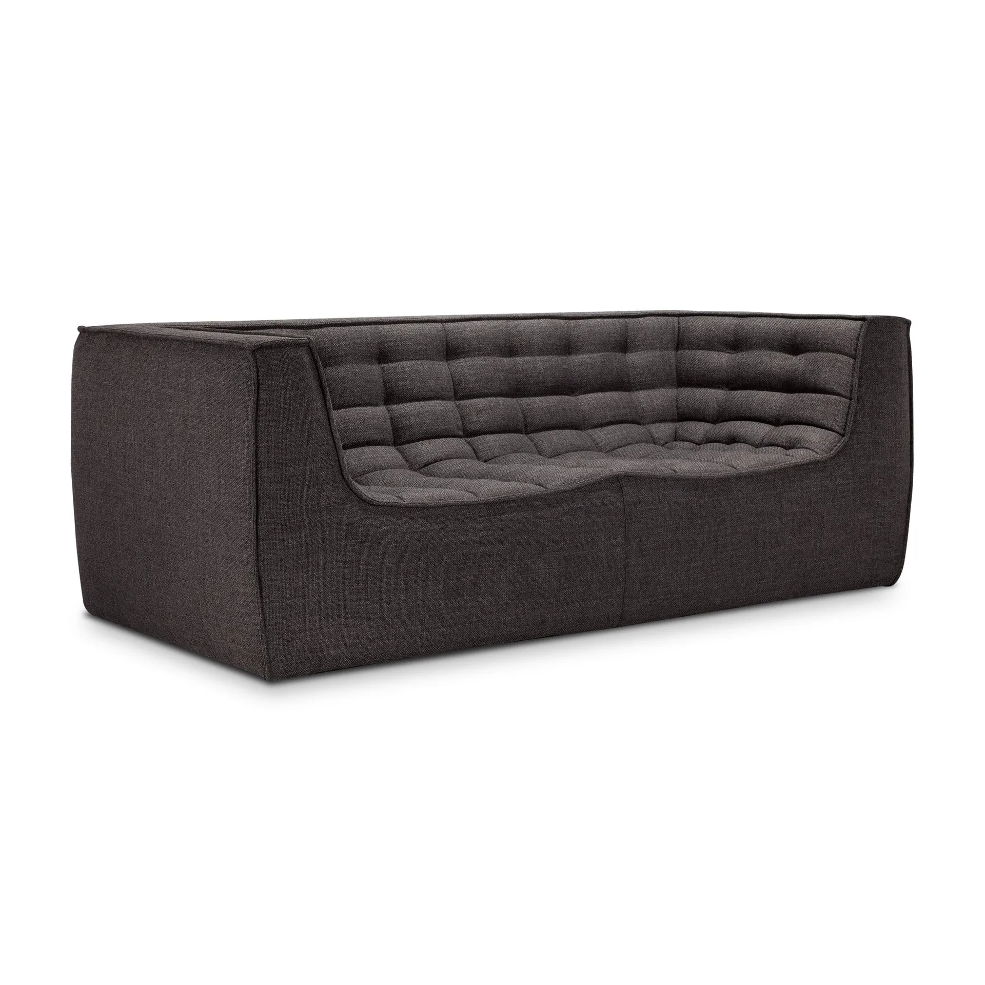 Divano N701 a 2 posti, Grigio scuro, con braccioli Ethnicraft