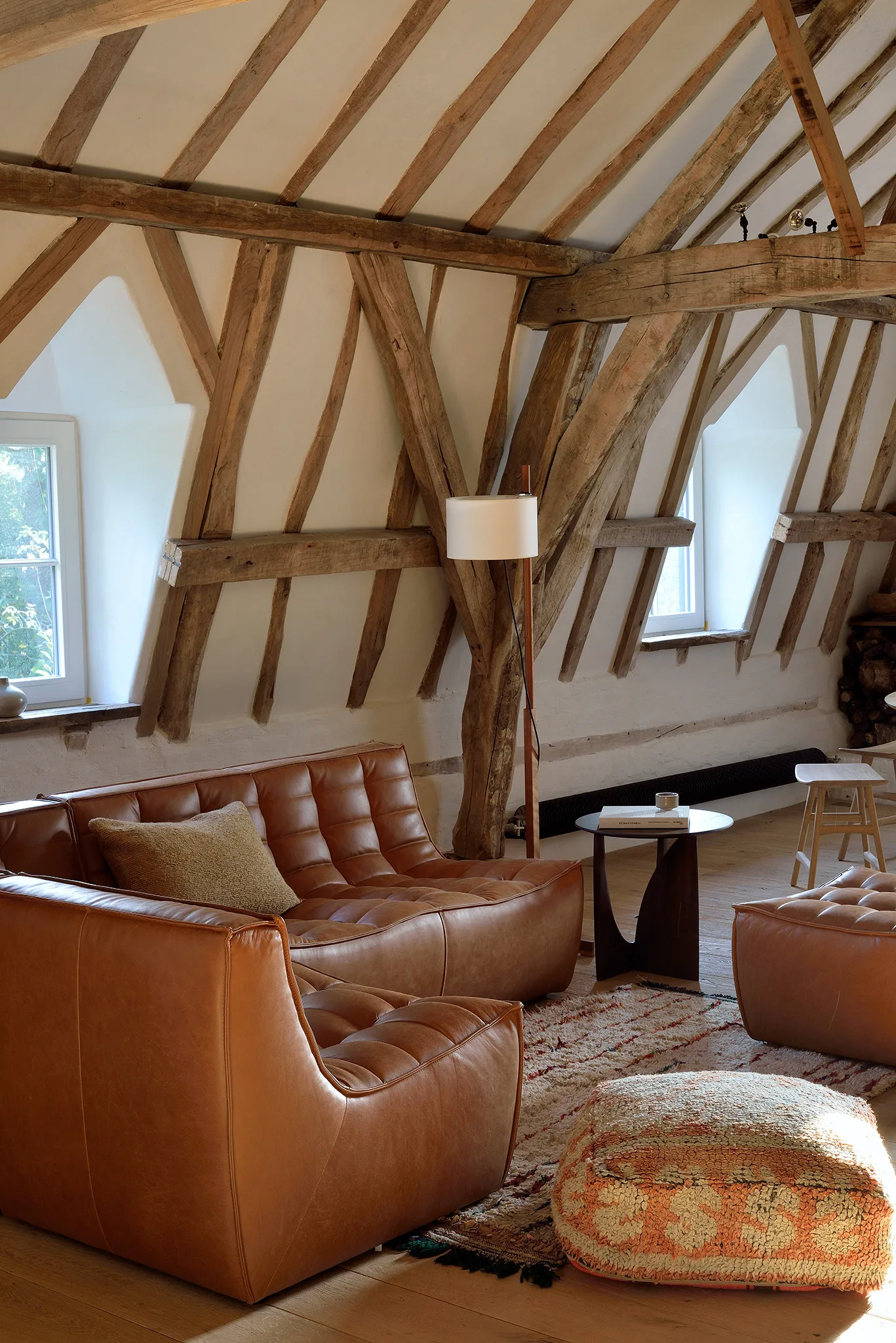 Divano N701 a 2 posti, Pelle old saddle brown Ethnicraft