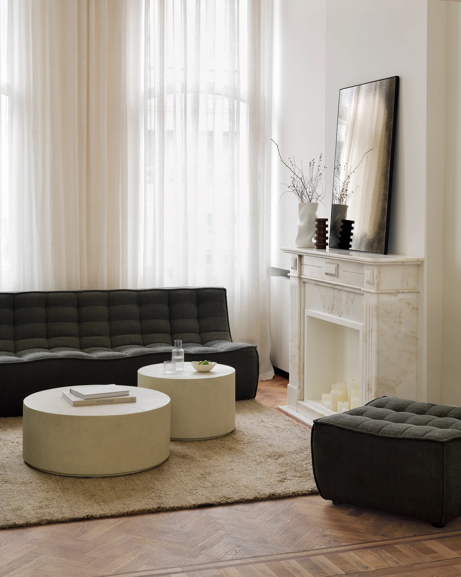 Divano N701 a 3 posti, Moss Eco fabric Ethnicraft