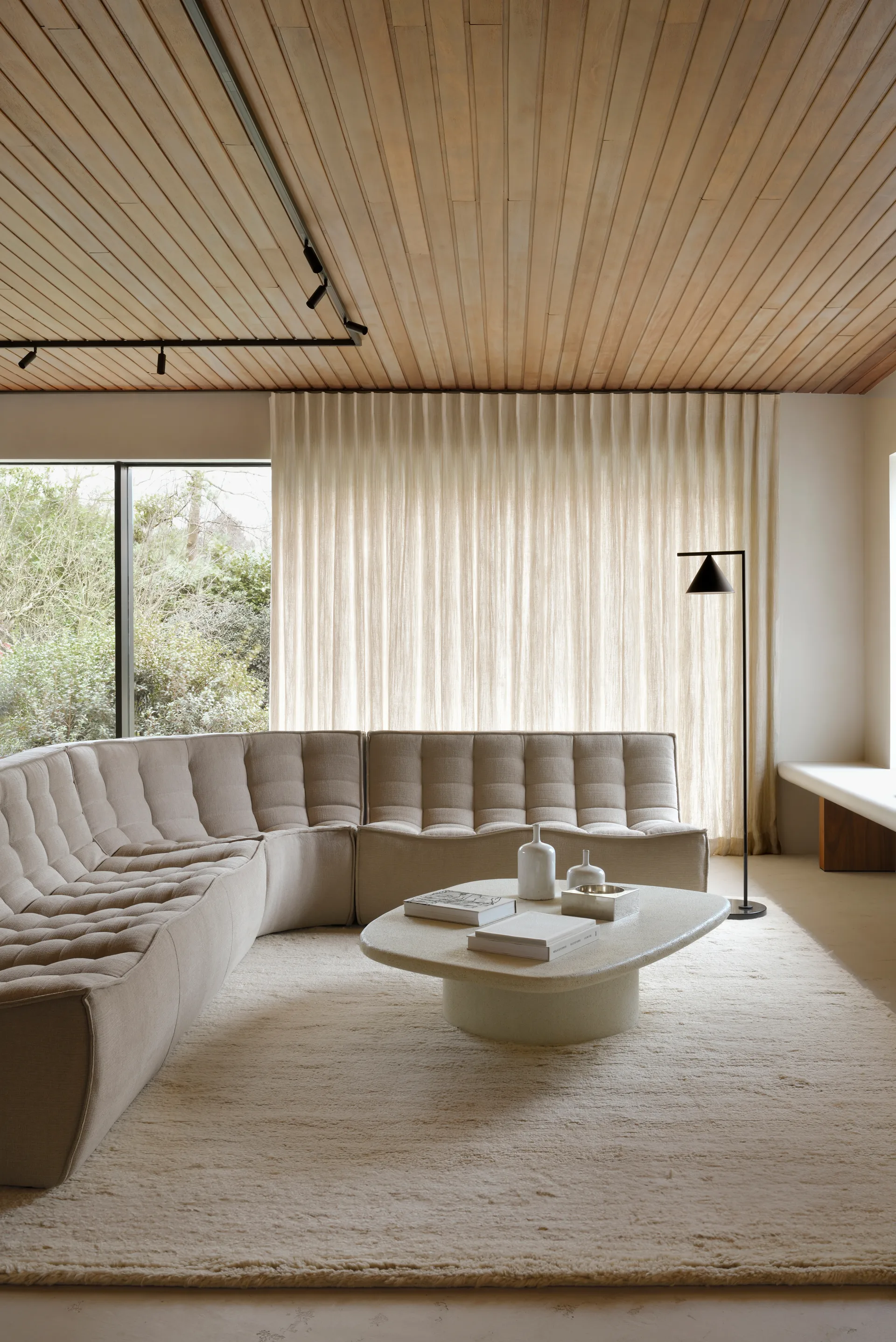 Divano N701 a 3 posti, Tessuto Ecru beige Ethnicraft