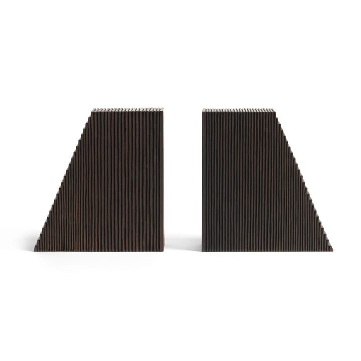 Fermalibri Grooves 2 pezzi - Mogano marrone scuro - Ethnicraft