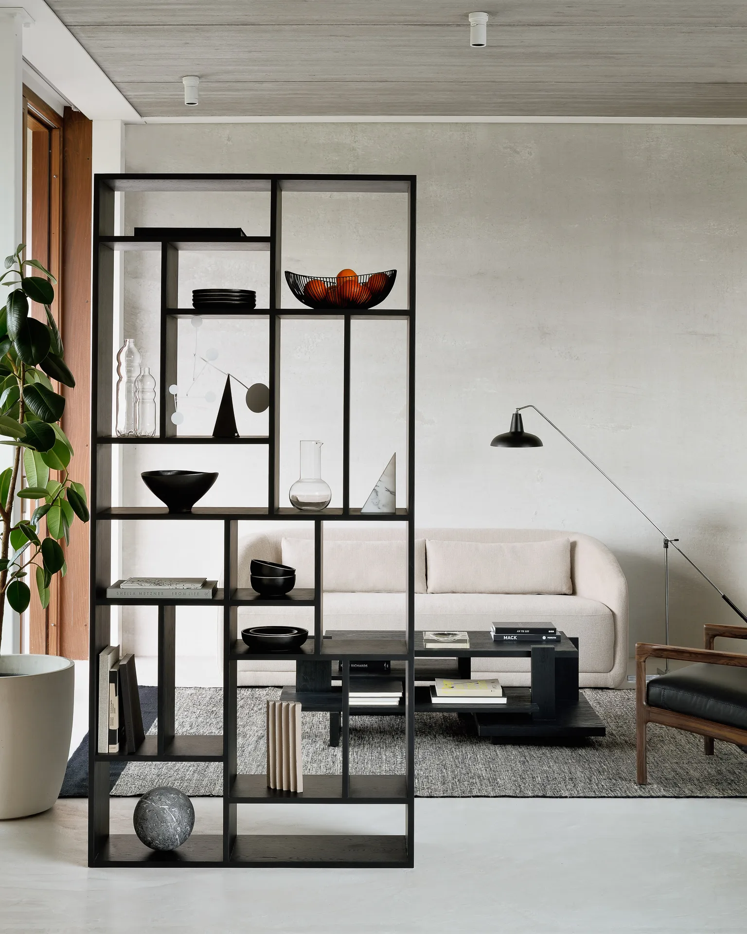 Libreria M Rack grande, Rovere nero Ethnicraft